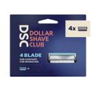 Dollar Shave Club 4-blade Razor Refill - Compatible With 4 And 6 Blade Handles