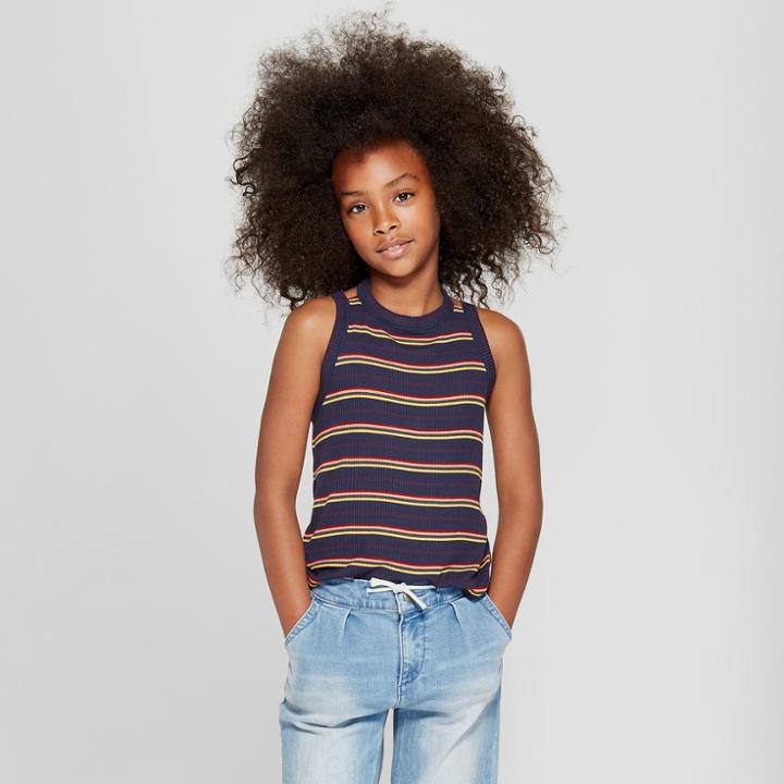 Girls' Low Back Tank Top - Art Class Blue