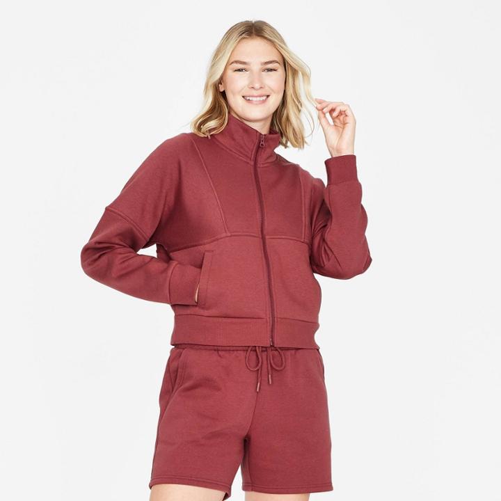 Women's Zip-up Sweatshirt - Universal Thread Burgundy