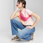 Women's Short Sleeve Tie-dye T-shirt - Wild Fable Pink