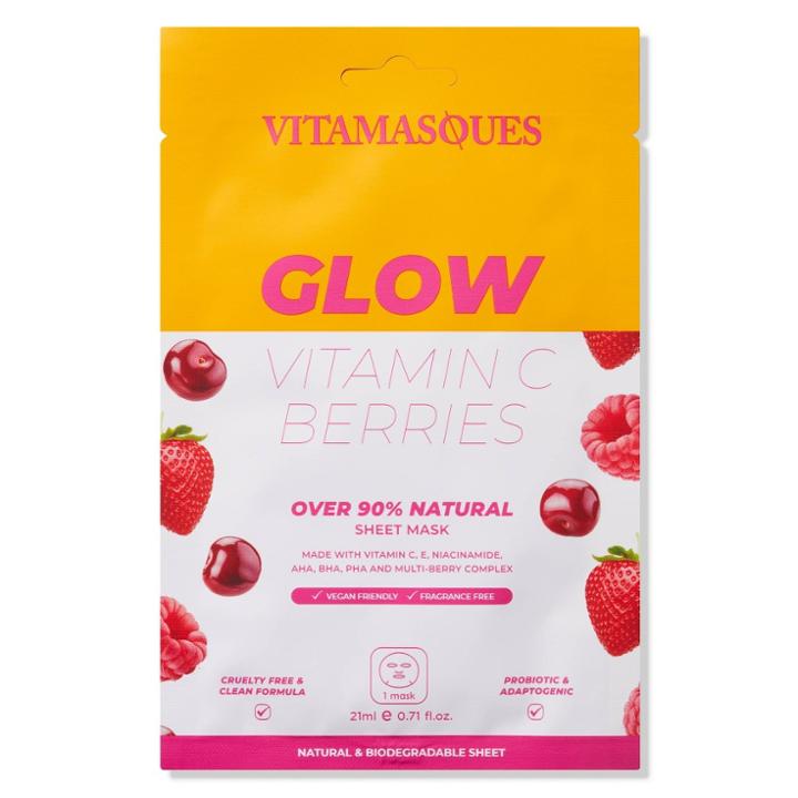 Vitamasques Glow Vitamin C Berries Biodegradable Sheet Mask & Eco Pouch