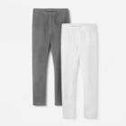 Girls' 2pk Adaptive Leggings - Cat & Jack Black/gray