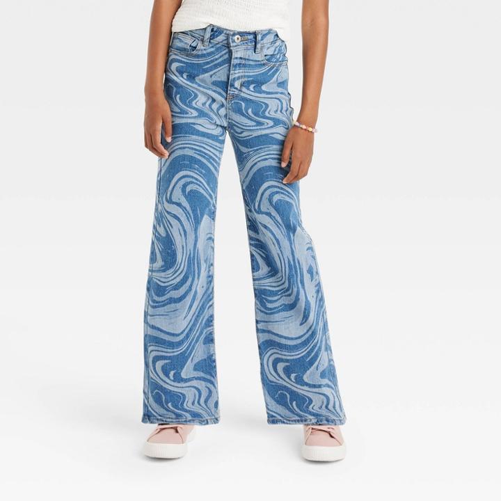 Girls' High-rise Wide Leg Jeans - Art Class