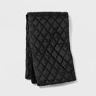 Men's Reversible Puffer Quilting Scarf Black Fashion Scarves - Goodfellow & Co Black