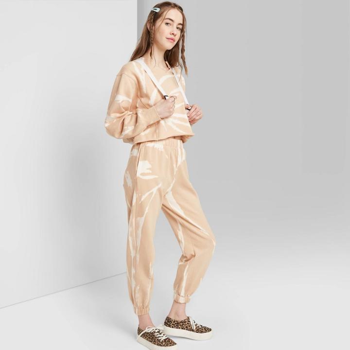 Women's High-rise Tie-dye Sweatpants - Wild Fable Beige