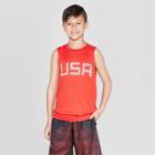 Boys' Graphic Sleeveless Tech T-shirt Usa - C9 Champion Red