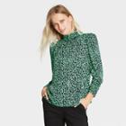 Women's Fleck Print Puff Long Sleeve Blouse - Who What Wear Green