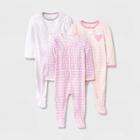 Baby Girls' Valentines Day Zip-up Sleep N' Play - Cloud Island Pink Newborn
