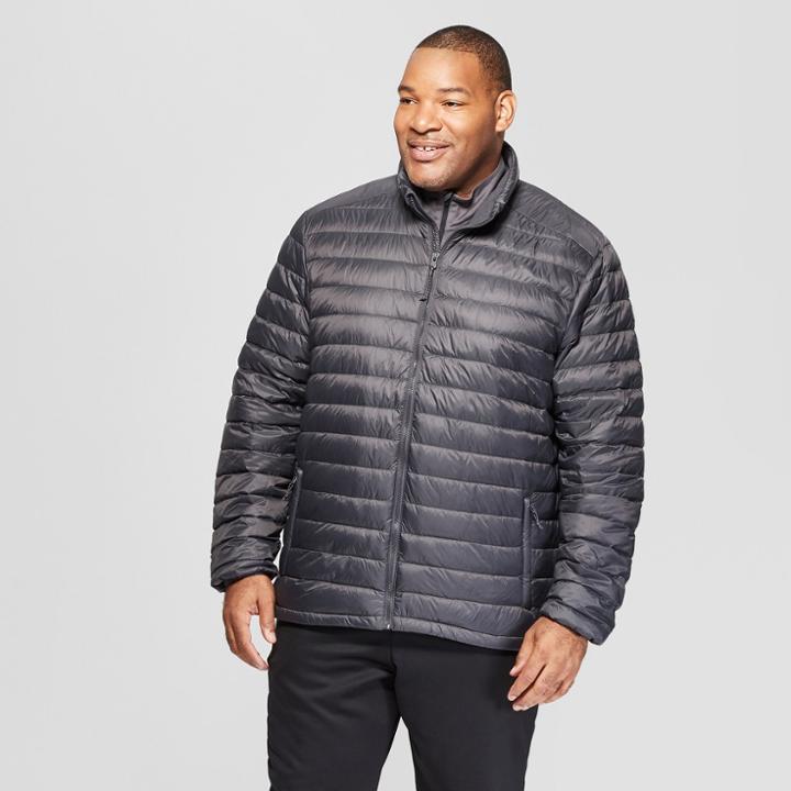 Men's Big & Tall Lightweight Puffer Jacket - C9 Champion Charcoal Gray Xxxl