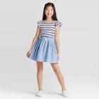 Girls' Stripe Dress - Cat & Jack Navy/white M, Girl's, Size: