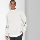 Men's Tall Striped Long Sleeve Fleece Trim Sweatshirt - Original Use Flat Gray