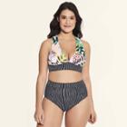 Women's Slimming Control Bikini Top - Beach Betty By Miracle Brands Multi Tropical Xl,