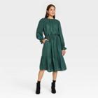 Women's Long Sleeve Dress - A New Day Green