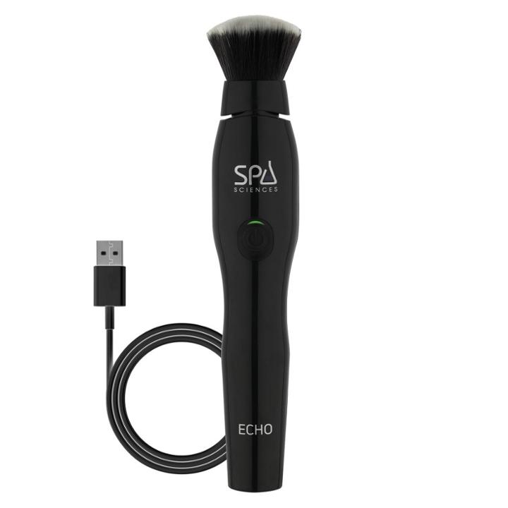 Spa Sciences Echo Antimicrobial Sonic Makeup Brush - Black