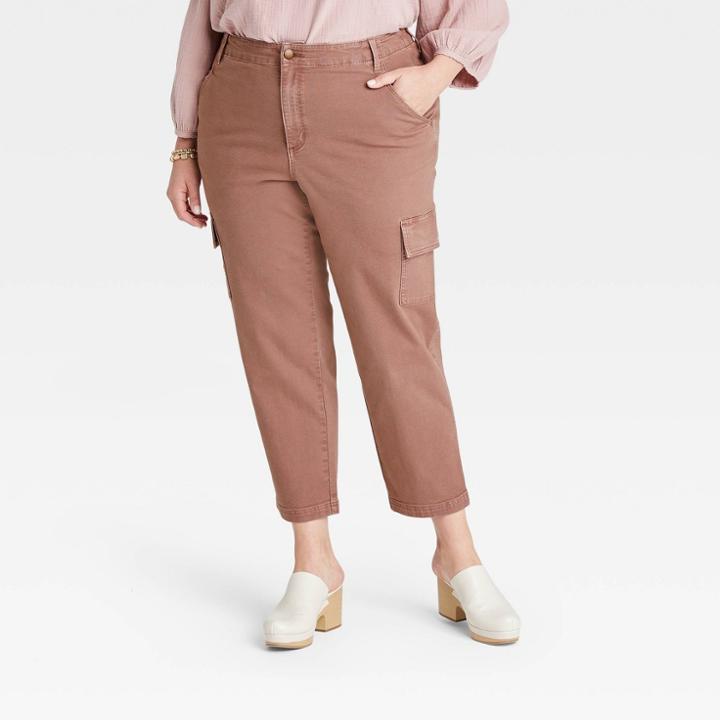 Women's Plus Size High-rise Slim Straight Fit Jeans - Universal Thread Brown