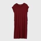 Women's Plus Size Short Sleeve Maxi T-shirt Dress - Ava & Viv Red X