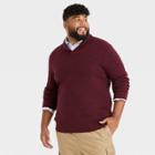 Men's Tall Regular Fit Collared Pullover Sweater - Goodfellow & Co Burgundy