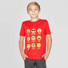 Petiteboys' Emoji Short Sleeve Athletic Graphic T-shirt - Cat & Jack Red