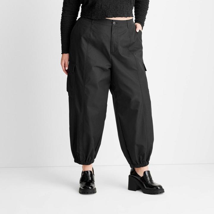 Women's High-rise Cargo Pants - Future Collective With Gabriella Karefa-johnson Black