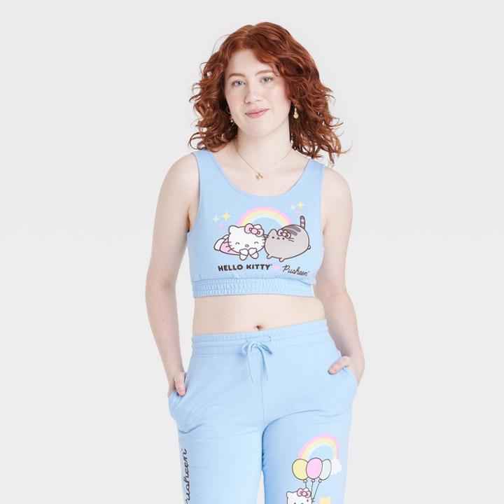 Sanrio Women's Hello Kitty And Pusheen Graphic Tank Top - Blue