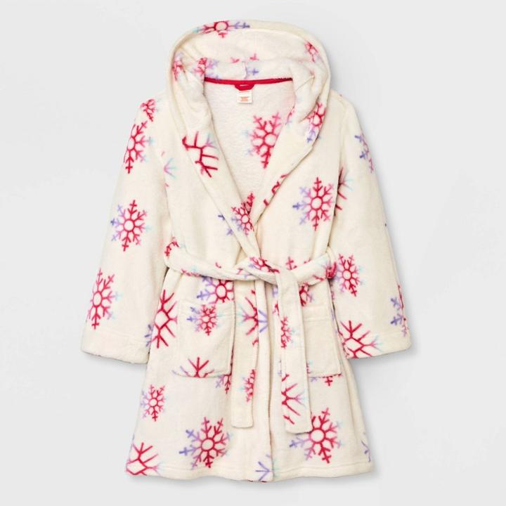 Girls' Snow Flake Robe - Cat & Jack Cream