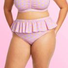 Women's Plus Size Flutter Heart Print Bikini Bottom - Stoney Clover Lane X Target Lavender/orange