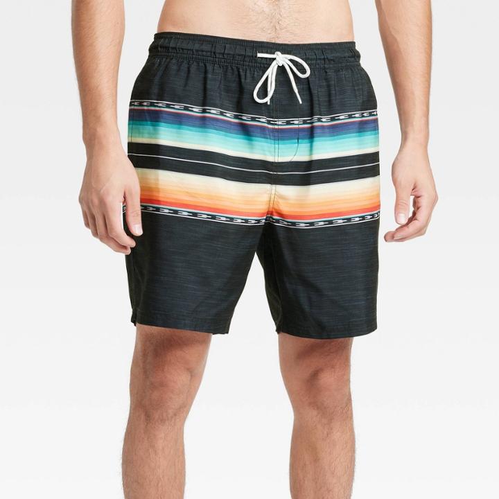 Men's 7 Ibiza Sunset Swim Shorts - Goodfellow & Co Black