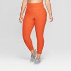 Women's Plus Size Mini Stripe 7/8 High - Waisted Leggings - Joylab Pureed Pumpkin