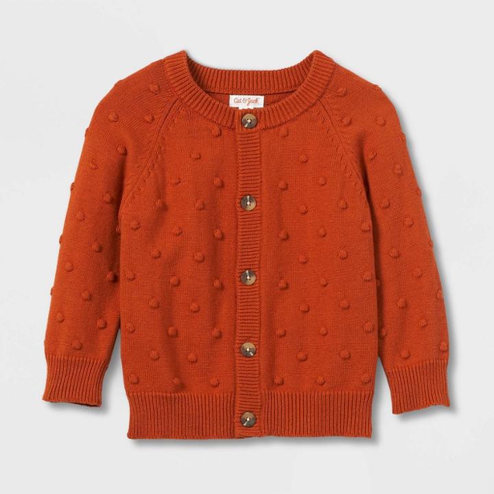 Toddler Boys' Bobble Cardigan Sweater - Cat & Jack Orange