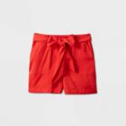 Women's Mid-rise Tie Waist Shorts - A New Day Red