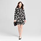 Eclair Women's Long Sleeve Floral Button-up Shirt Dress - Clair Black