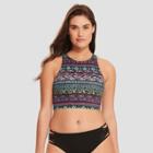 Women's Slimming Control High Neck Bikini Swim Top - Beach Betty By Miracle Brands Xl,