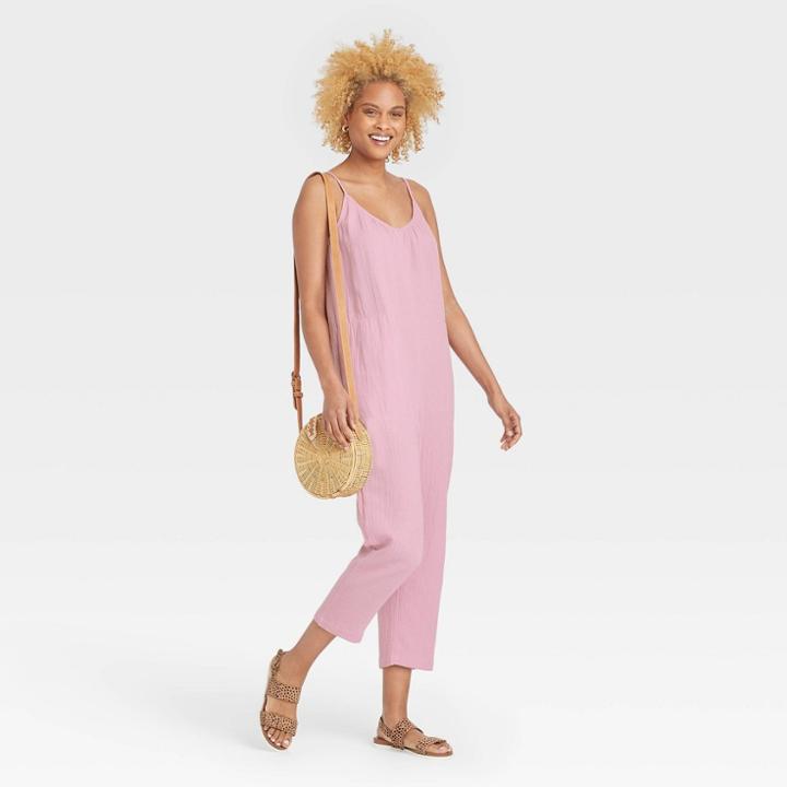 Women's Sleeveless Gauze Jumpsuit - Universal Thread Lilac