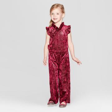 Toddler Girls' Sparkle Velour Bodysuit - Genuine Kids From Oshkosh Red