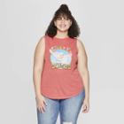 Women's Disney Plus Size Dumbo Vintage Round Neck Tank Top (juniors') - Red