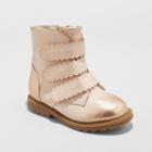 Toddler Girls' Jancy Adjustable, Easy Close Ankle Boot With Metallic - Cat & Jack Rose Gold