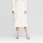 Women's Relaxed Fit High-rise Pleated Midi Skirt - A New Day Cream Xl, Women's, Ivory