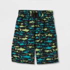 Speedo Boys' Shark Print Swim Trunks - Black