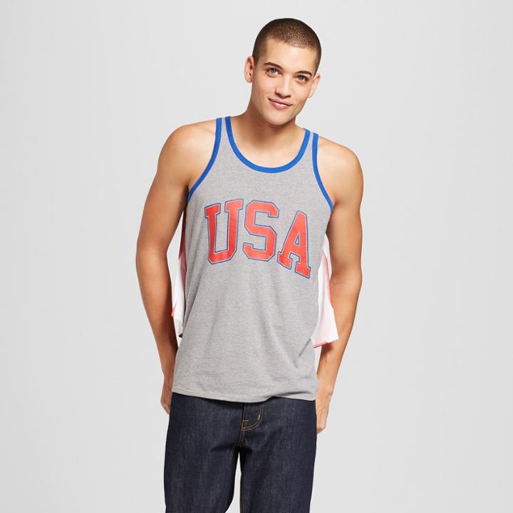 Fifth Sun Men's Usa Patriot Cape Tank Tops - Heather Grey