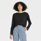 Women's Long Sleeve T-shirt - Universal Thread Black