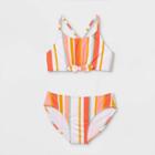 Girls' Striped 2pc Bikini Set - Cat & Jack Coral