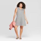 Women's Plus Size Sleeveless U-neck Tank Dress - Universal Thread Gray