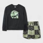Boys' 2pc Pullover And Shorts Pajama Set - Art Class Black