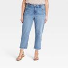Women's Plus Size Slim Straight Jeans - Ava & Viv Medium Wash 14w,