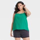 Women's Plus Size Gauze Tank Top - Universal Thread Green