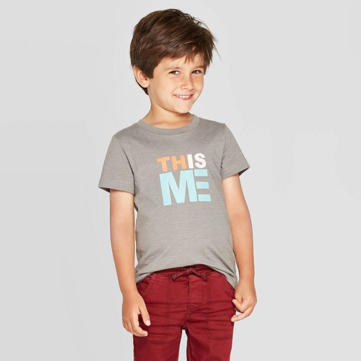 Toddler Boys' This Is Me Short Sleeve Graphic T-shirt - Cat & Jack Gray