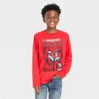 Boys' Marvel Spider-man Long Sleeve Graphic T-shirt - Red