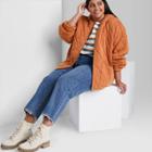 Women's Plus Size Hooded Quilted Jacket - Wild Fable Rust