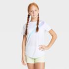 Petitegirls' Short Sleeve Striped Graphic T-shirt - All In Motion True White