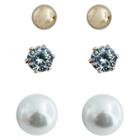 Distributed By Target 3 Pair Stud Earrings - Gold/white